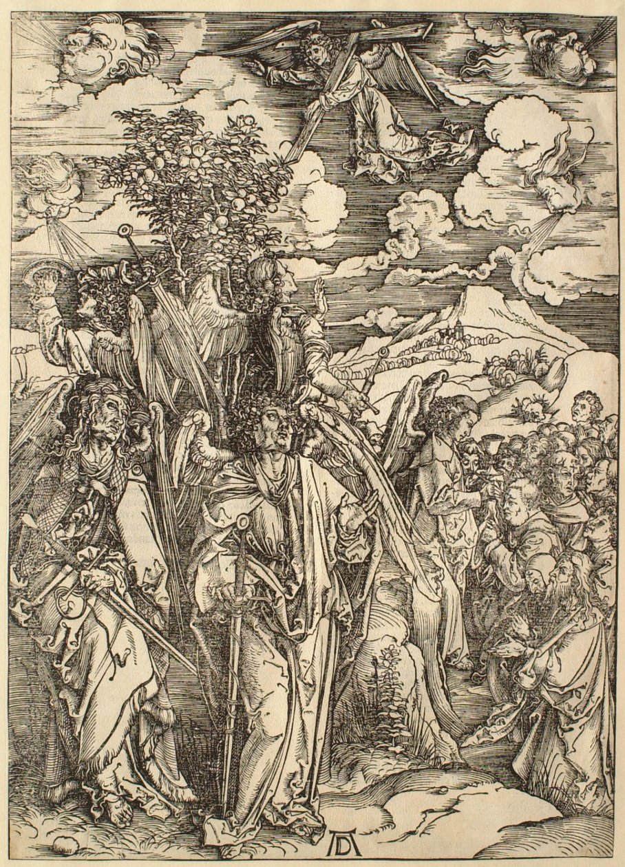 O Apocalipse: os quatro anjos que seguram os ventos de Albrecht Dürer