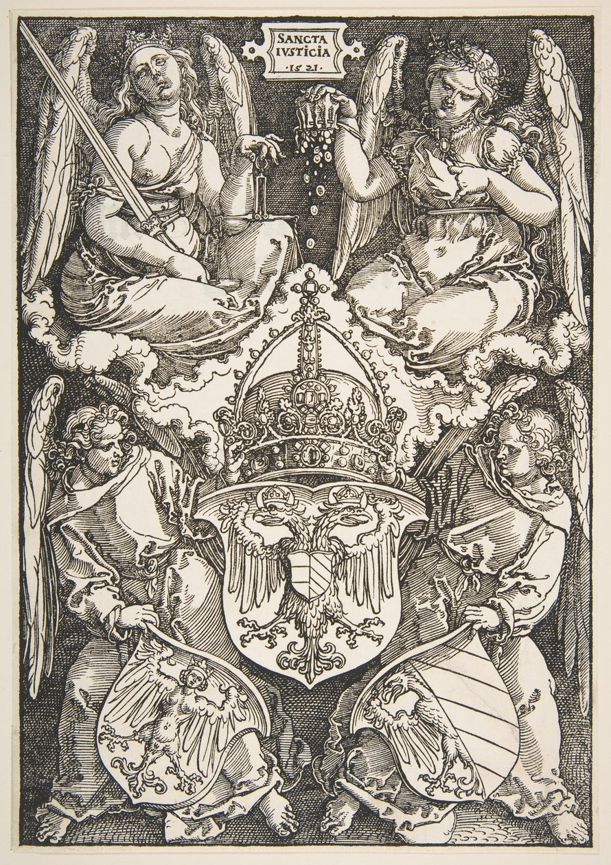As armas do Império e de Nuremberg, 1521. de Albrecht Dürer