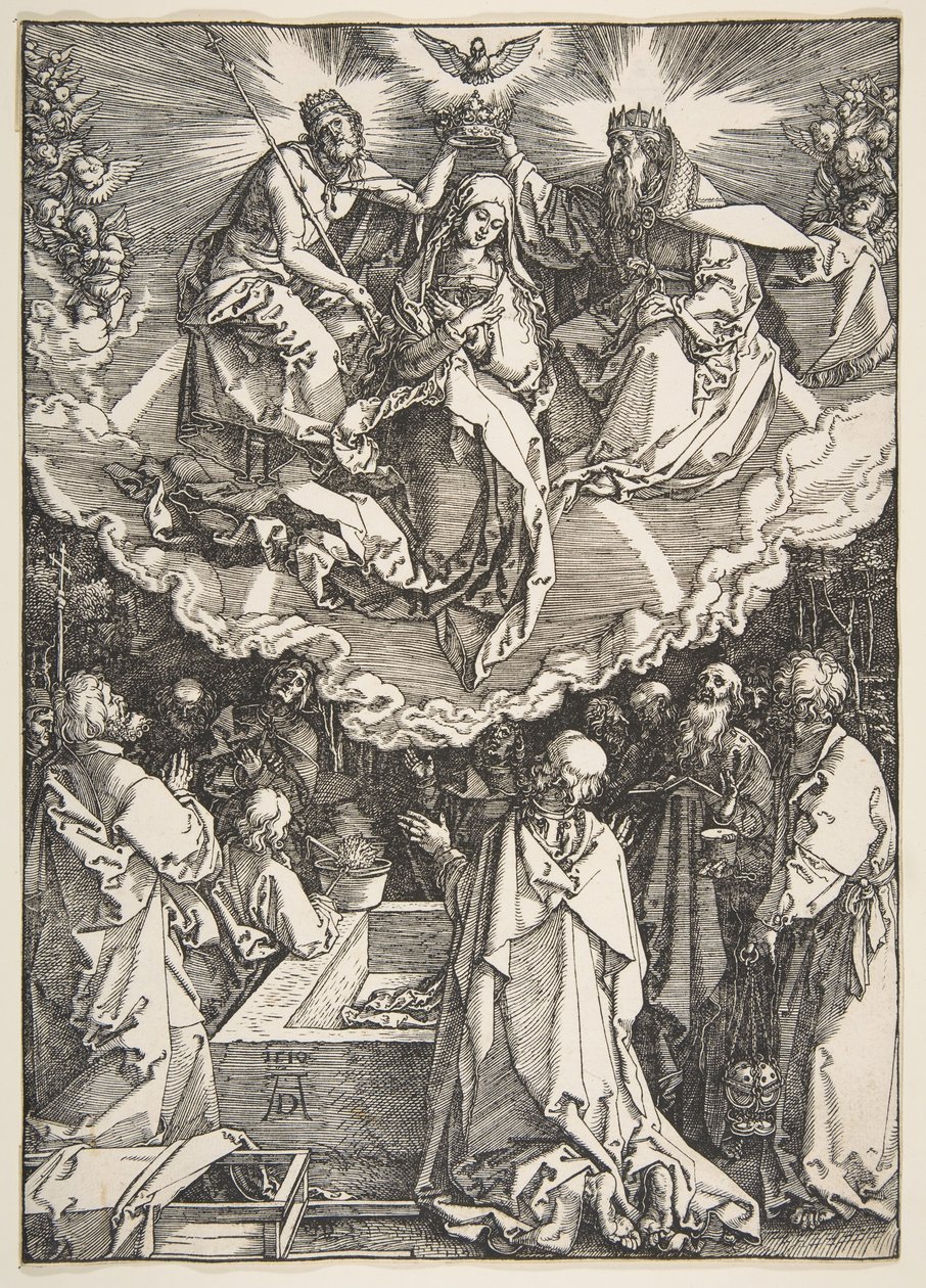 A Assunção e Coroação da Virgem, de A Vida da Virgem, 1510. de Albrecht Dürer
