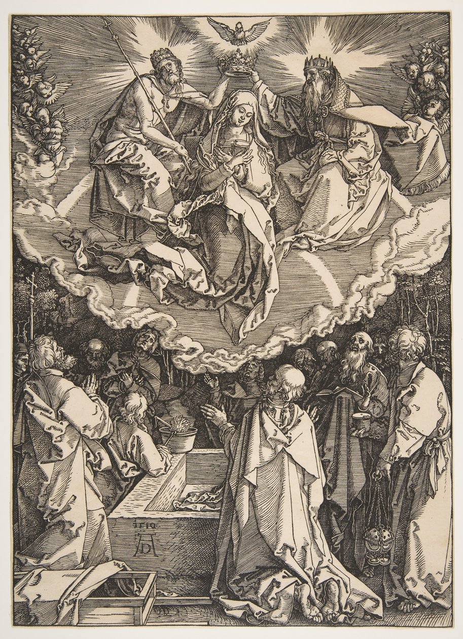 A Assunção e Coroação da Virgem, de A Vida da Virgem, 1510. de Albrecht Dürer
