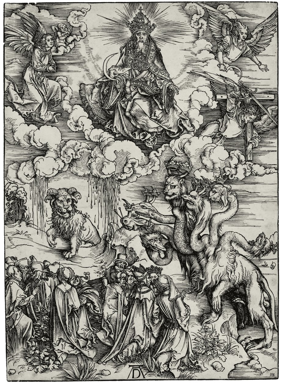 A besta com dois chifres como um cordeiro, c. 1497 de Albrecht Dürer