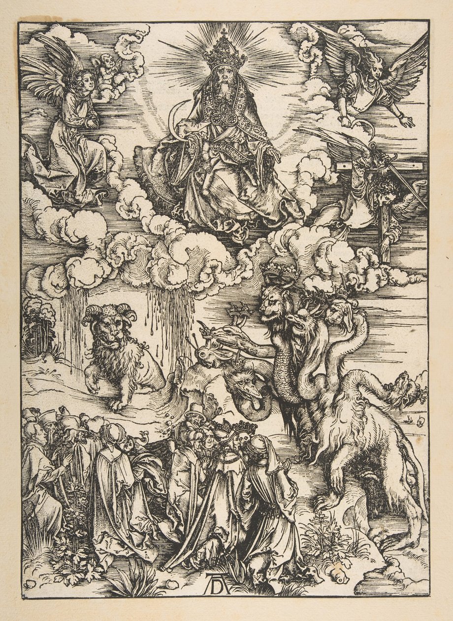 A besta com dois chifres como um cordeiro, de The Apocalypse, Latin Edition 1511, ca. 1496 de Albrecht Dürer