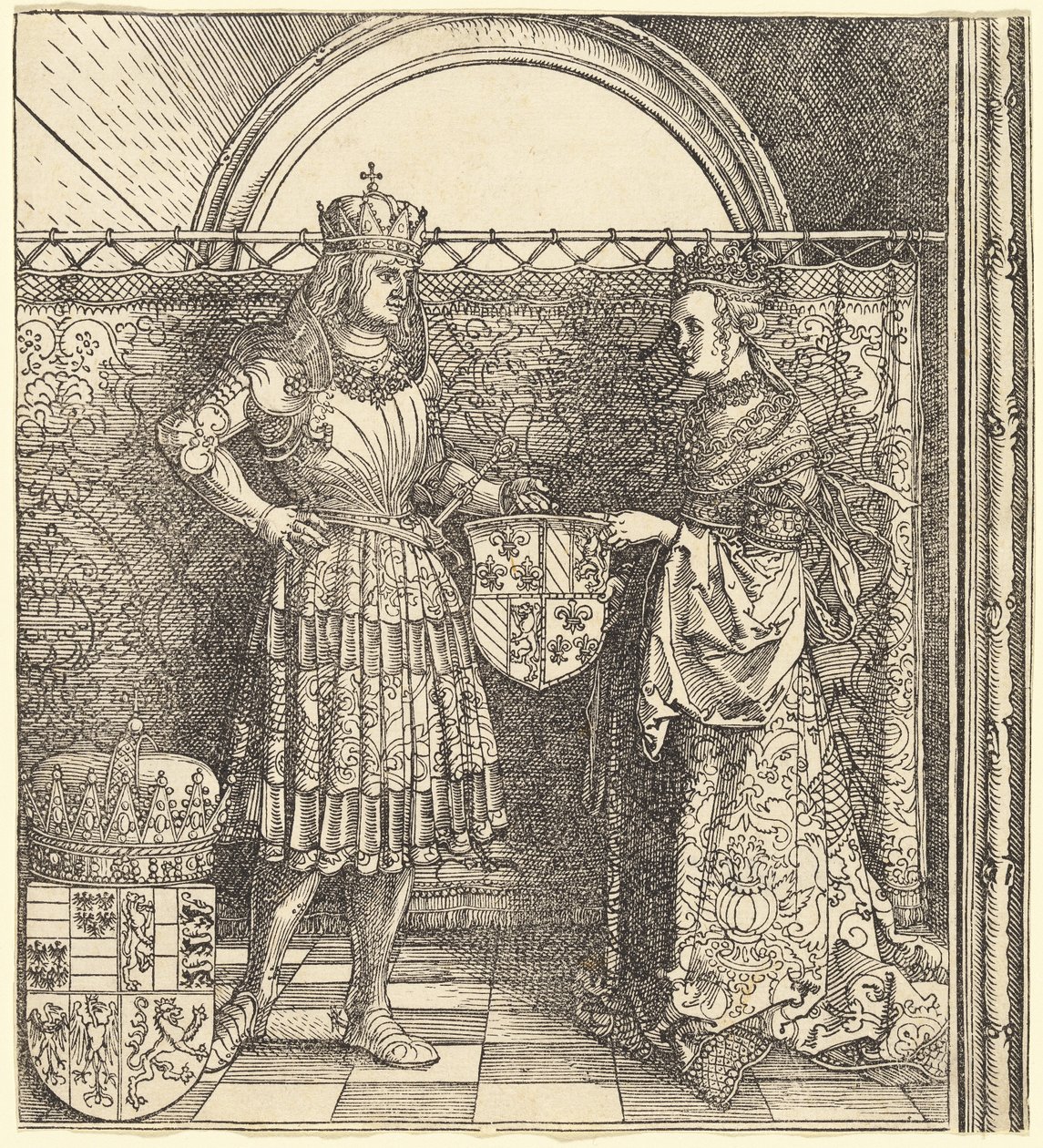 O noivado de Maximiliano com Maria da Borgonha de Albrecht Dürer