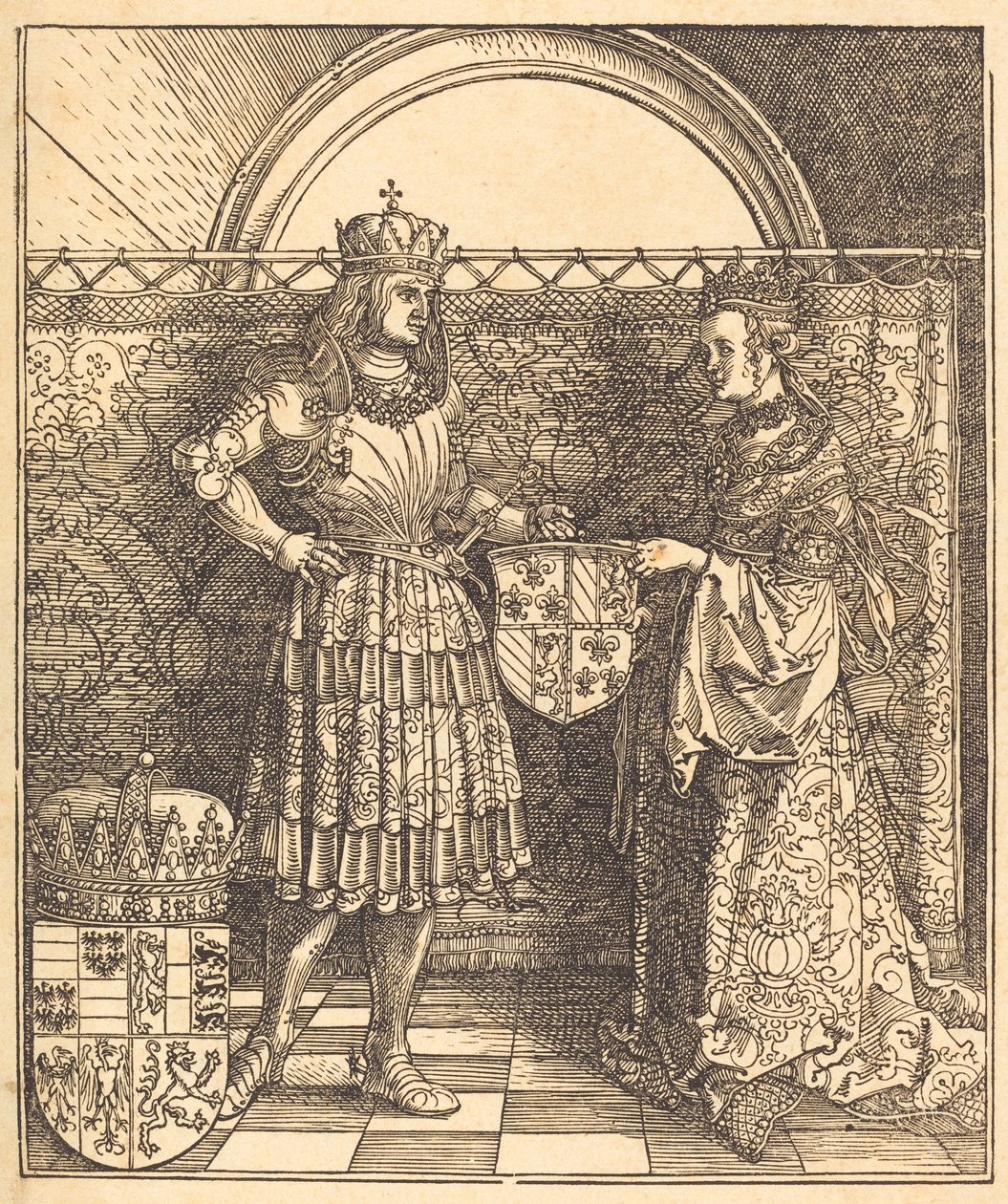 O noivado de Maximiliano com Maria da Borgonha, 1515. de Albrecht Dürer