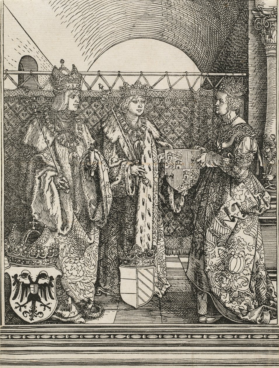 O noivado de Filipe, o Belo, com Joana de Castela, 1515. de Albrecht Dürer