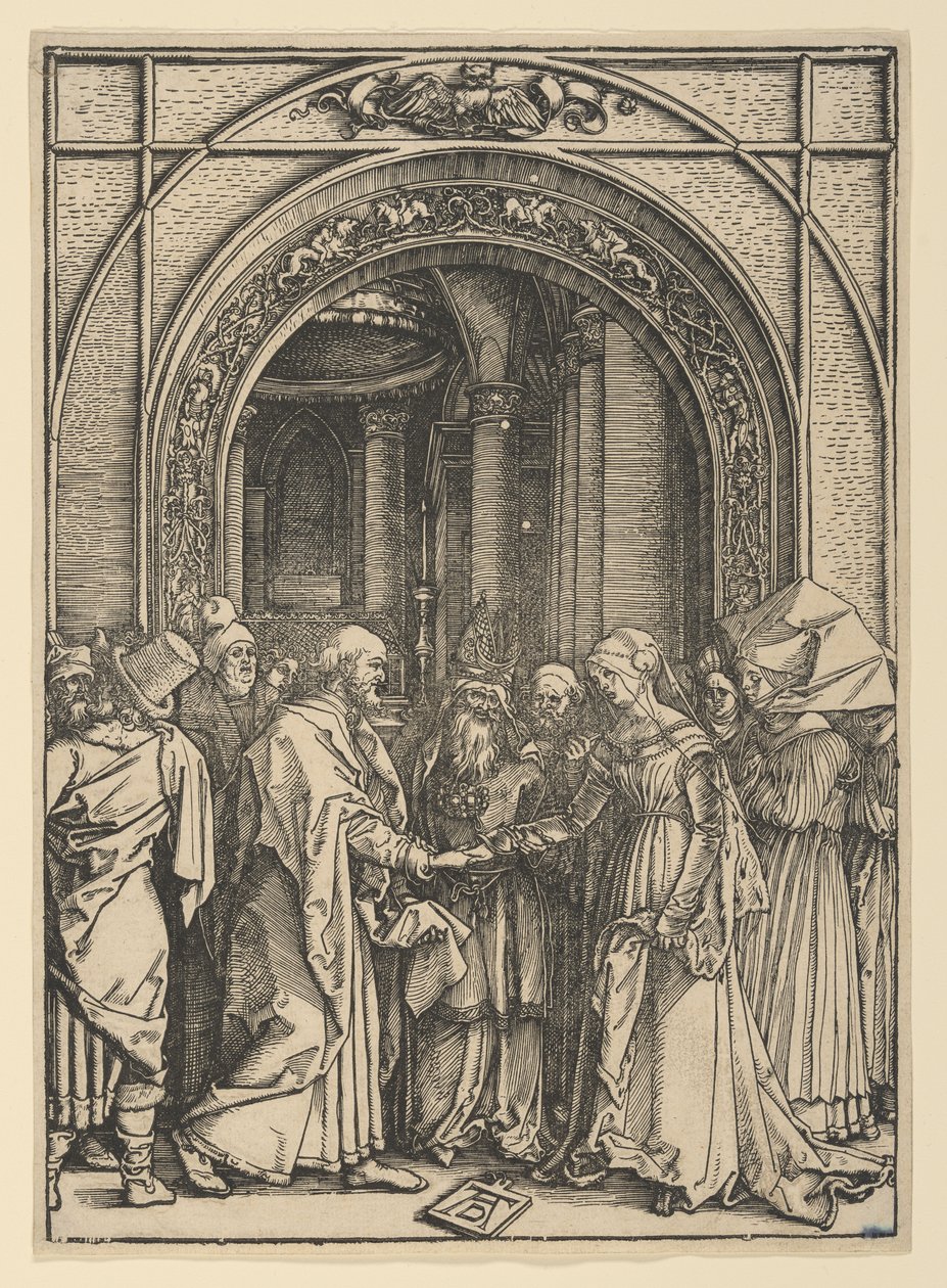 O Noivado da Virgem, da obra «A Vida da Virgem» de Albrecht Dürer