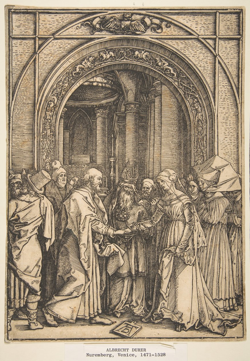 O noivado da Virgem, de A Vida da Virgem, ca. 1503 de Albrecht Dürer
