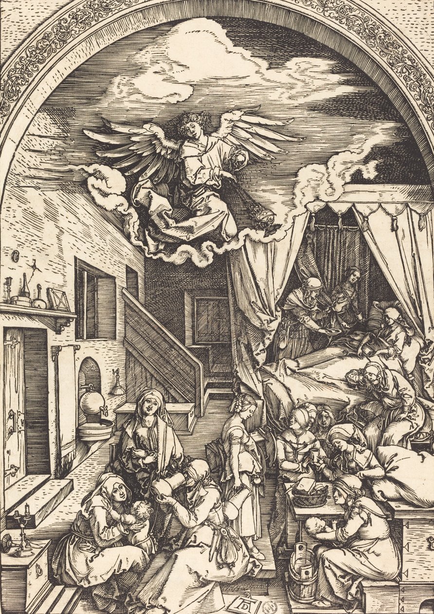 O Nascimento da Virgem, c. 15031504. de Albrecht Dürer