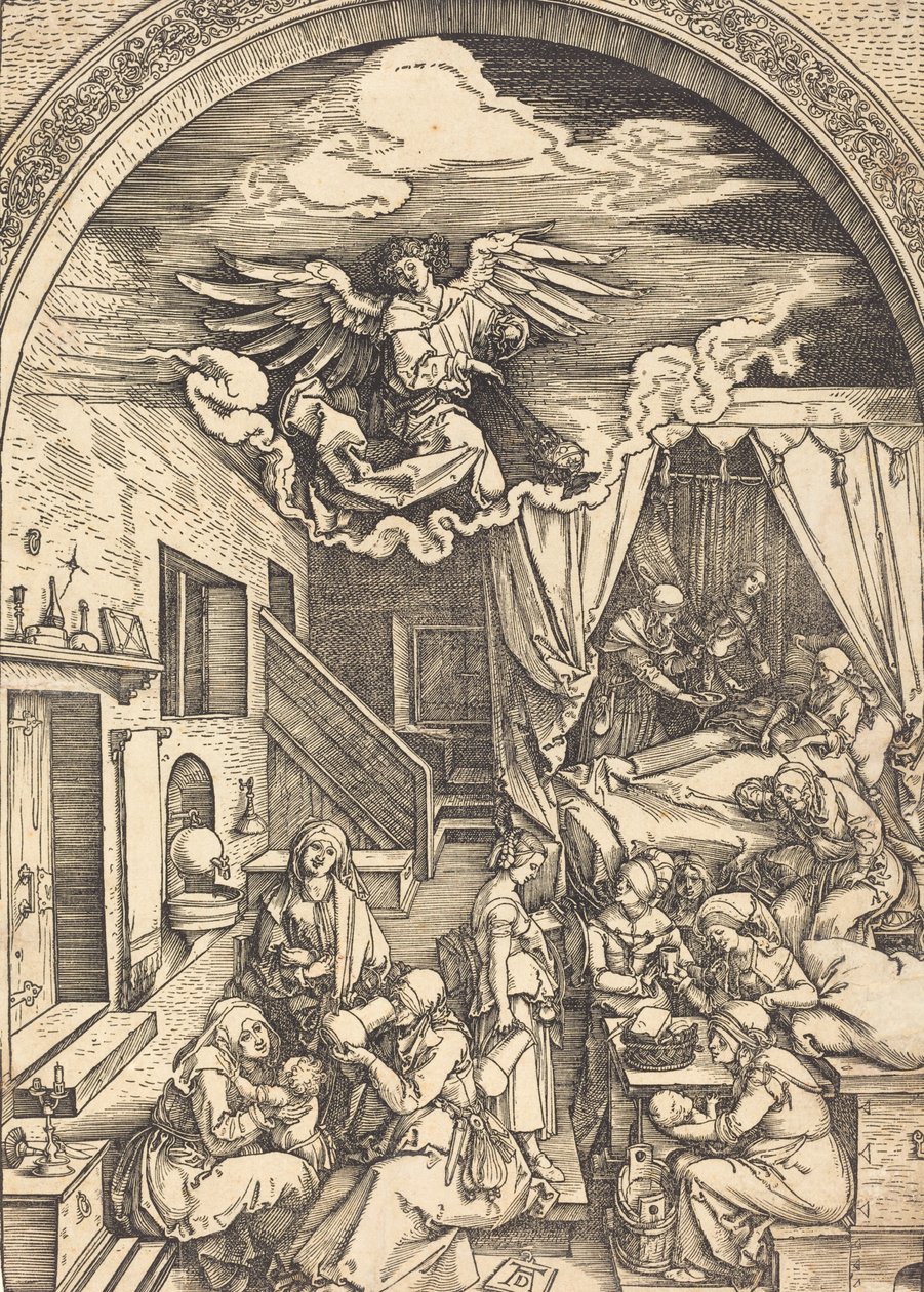 O Nascimento da Virgem, c. 15031504. de Albrecht Dürer