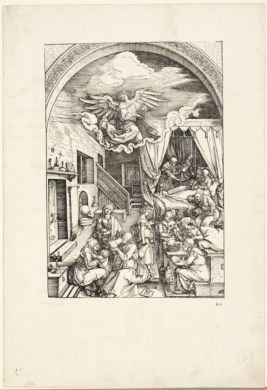 O Nascimento da Virgem, de A Vida da Virgem de Albrecht Dürer