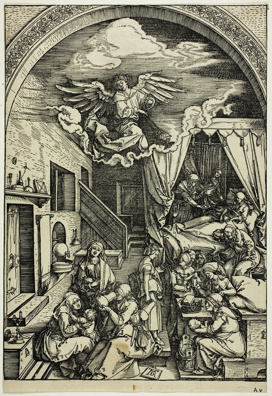 O Nascimento da Virgem, de A Vida da Virgem de Albrecht Dürer