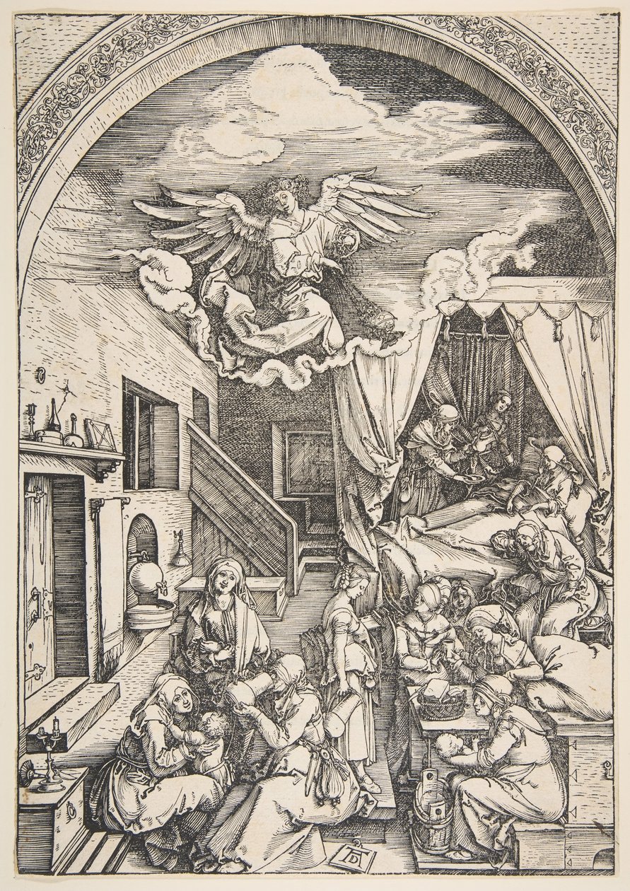 O Nascimento da Virgem, de A Vida da Virgem, ca. 1503. de Albrecht Dürer