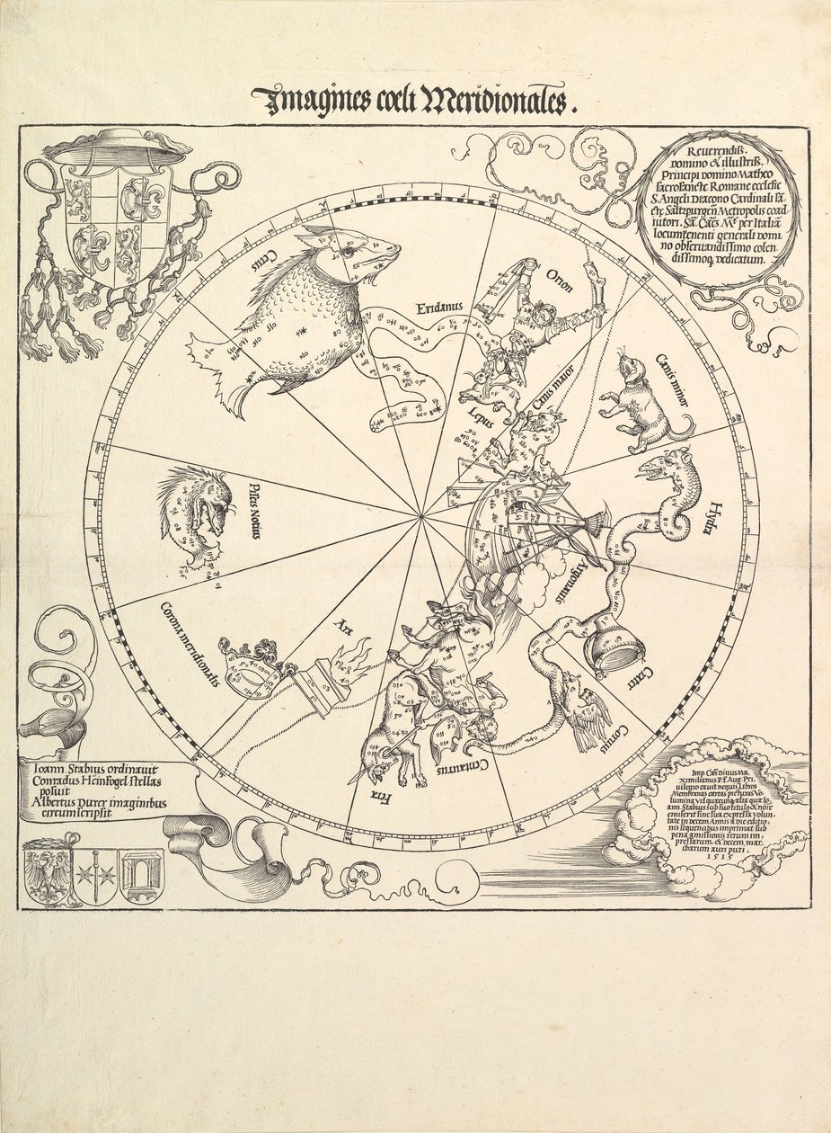 O Globo Celeste-Hemisfério Sul, 1515. de Albrecht Dürer