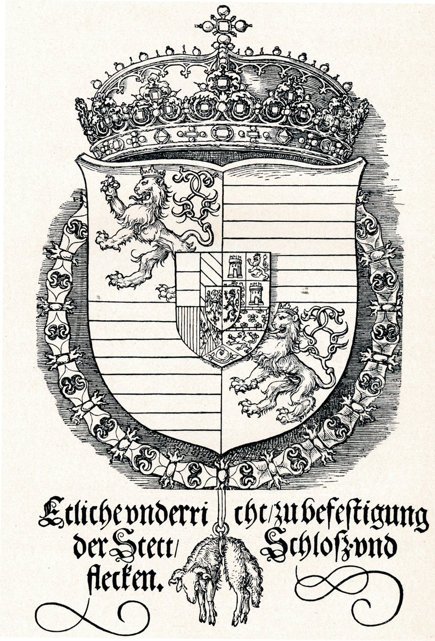 O brasão de armas de Fernando I, rei da Hungria e da Boêmia, 1527 1906 de Albrecht Dürer