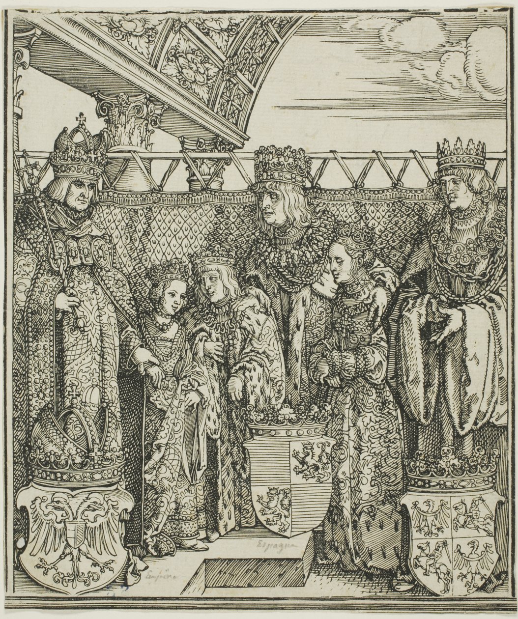 O Congresso e o noivado duplo em Viena, do Arco do Triunfo de Maximiliano I de Albrecht Dürer