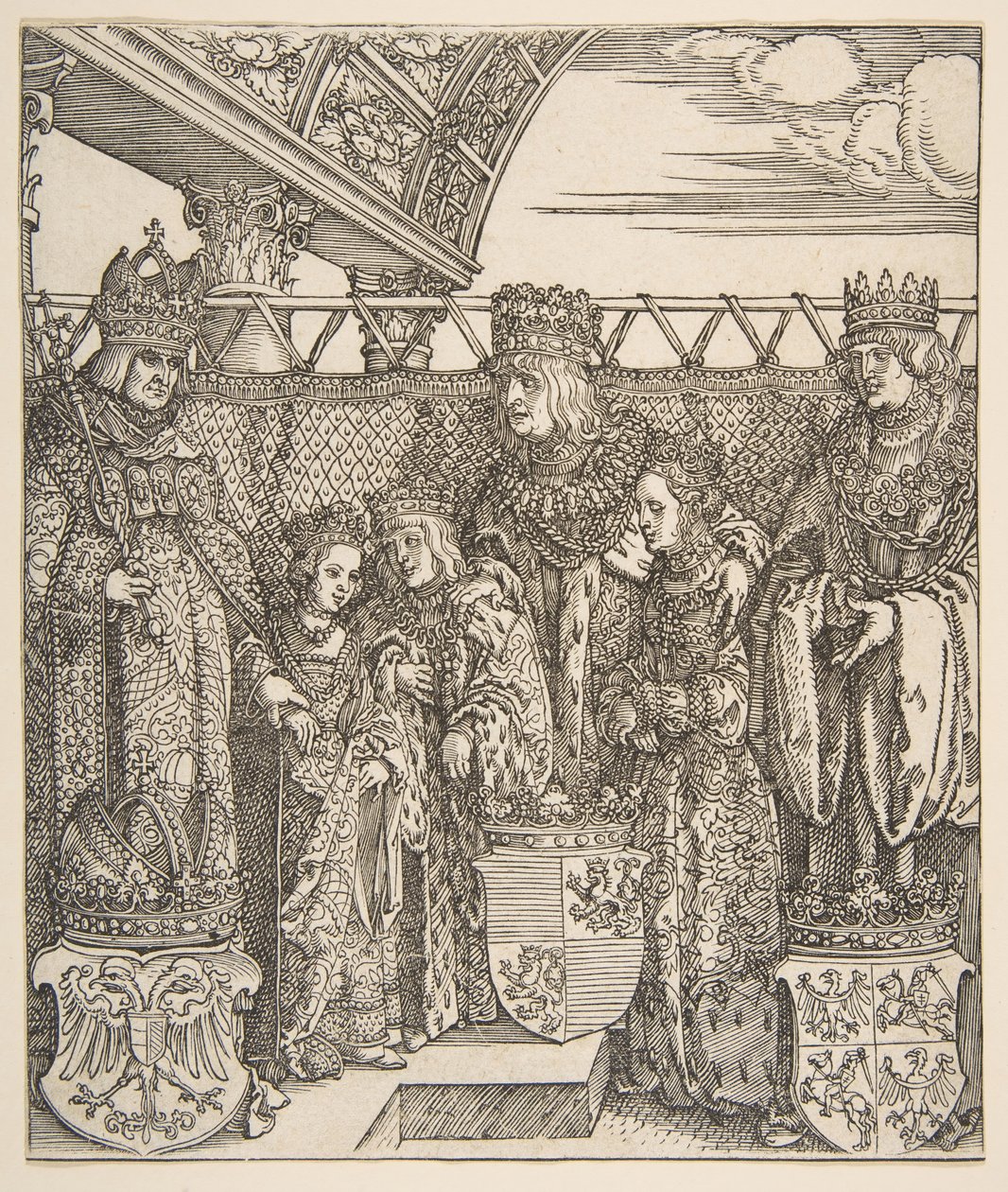 O Congresso dos Príncipes em Viena, do Arco do Triunfo do Imperador Maximiliano I, 1515. de Albrecht Dürer