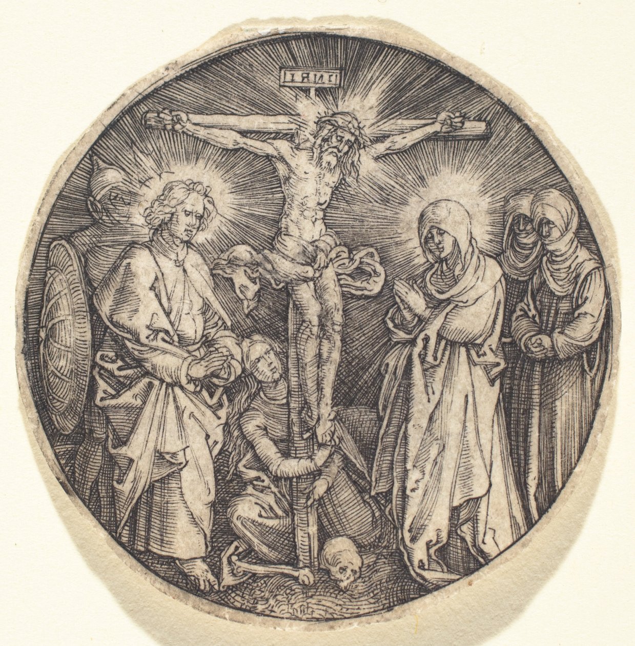 A Crucificação chamou o Pomo da Espada de Maximiliano, c. 1518. de Albrecht Dürer