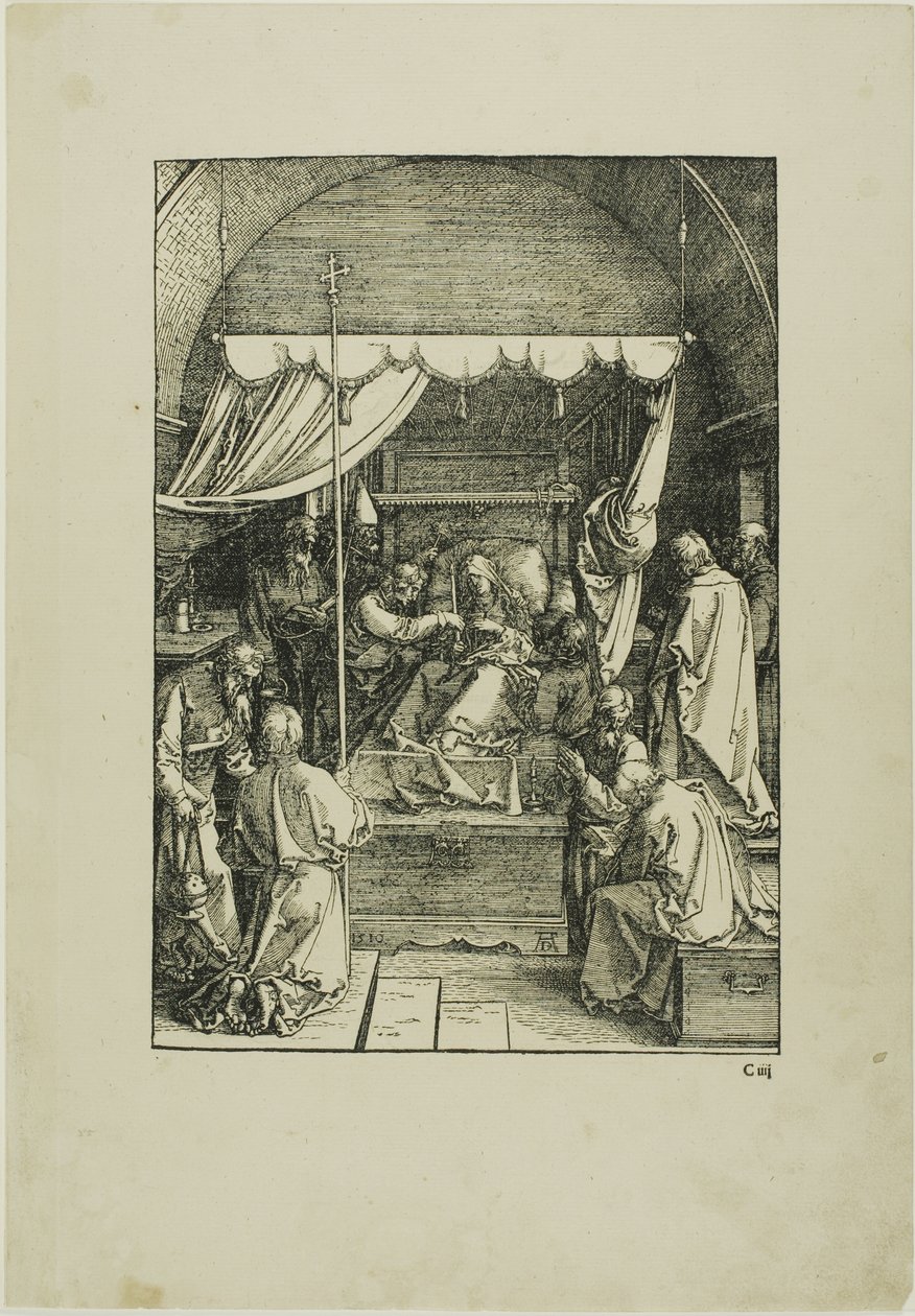 A Morte da Virgem, de A Vida da Virgem de Albrecht Dürer