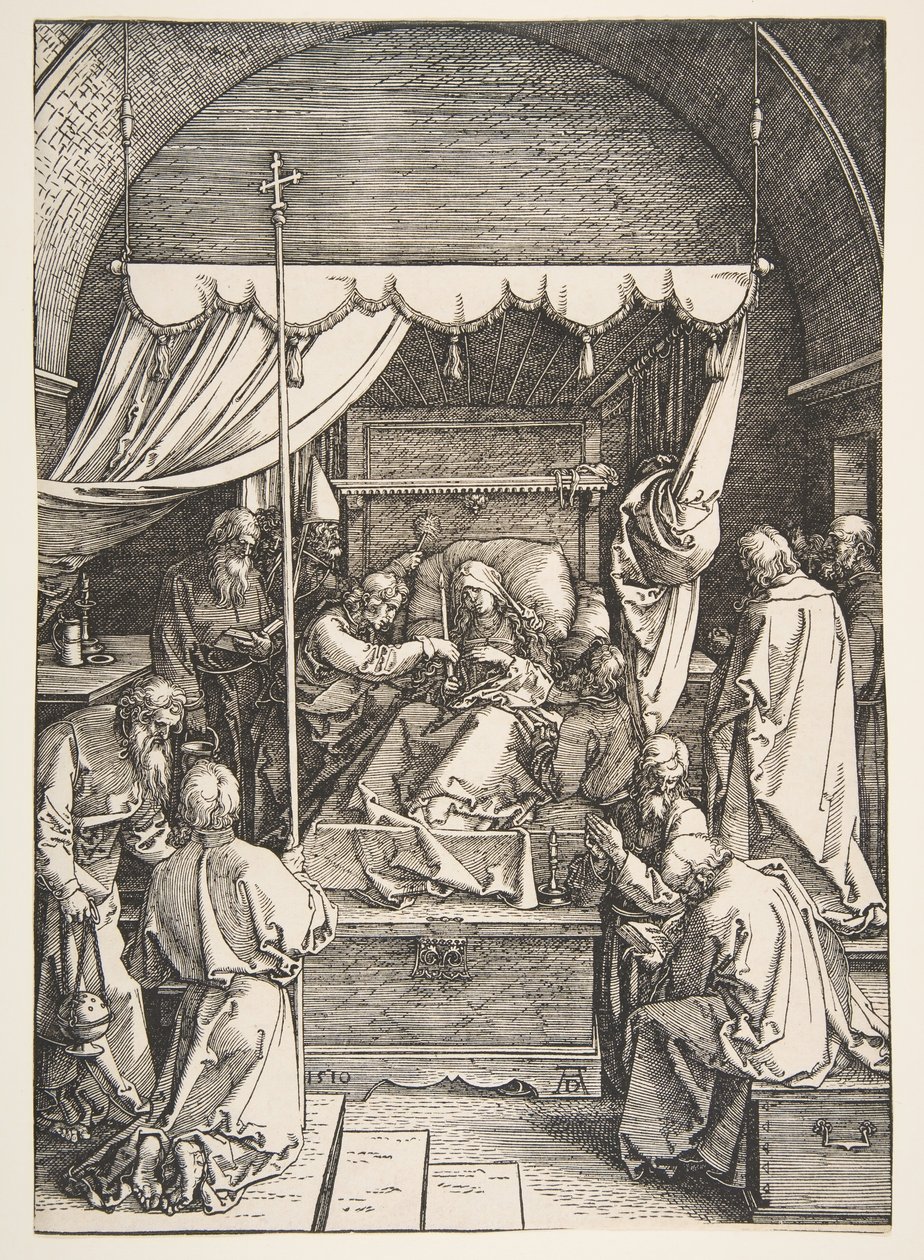 A morte da Virgem, de A vida da Virgem, 1510. de Albrecht Dürer