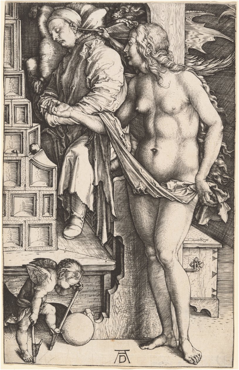 O Sonho do Médico (A Tentação do Ocioso) de Albrecht Dürer
