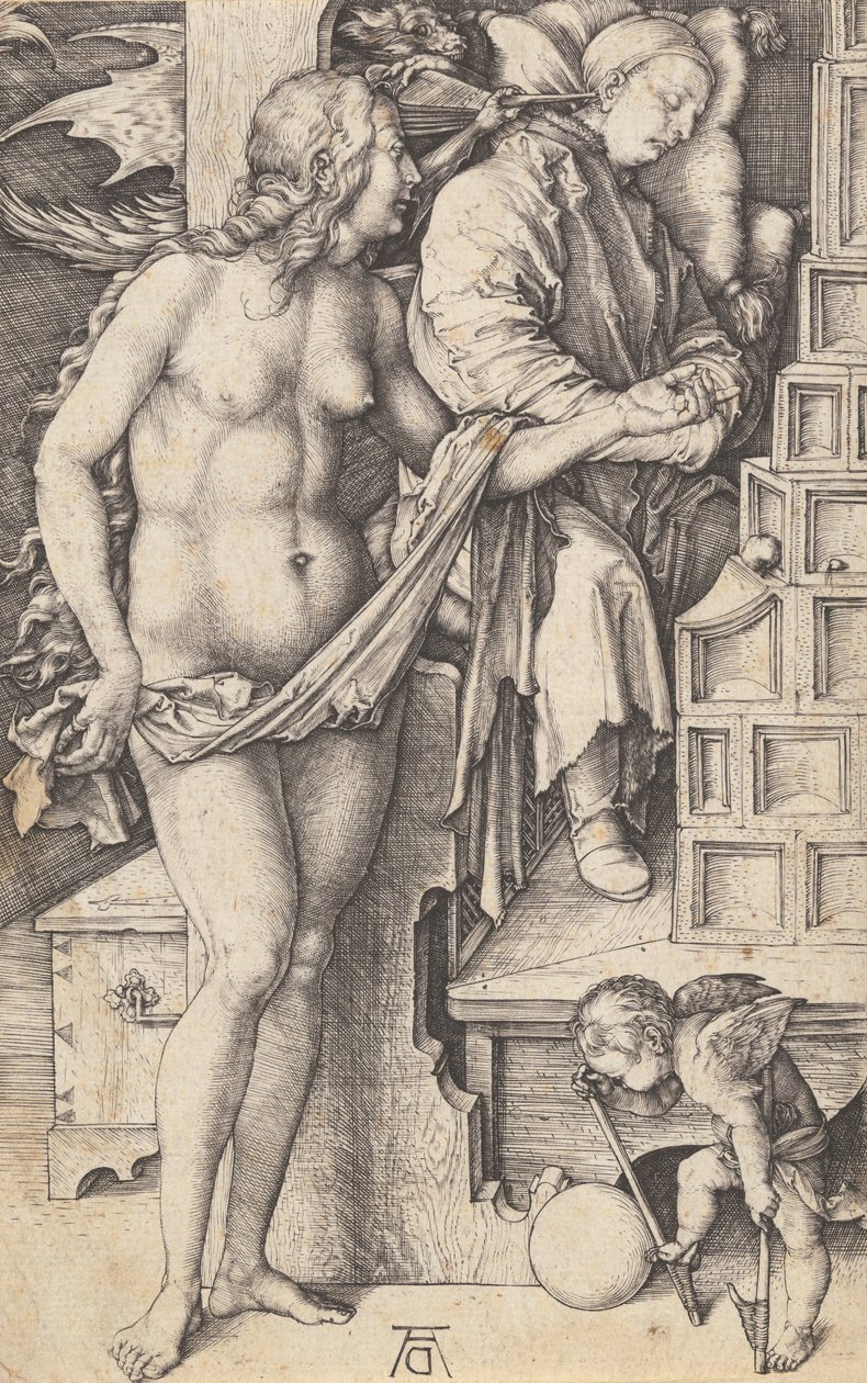 O Sonho do Doutor Tentação do Preguiçoso, 14981499. de Albrecht Dürer
