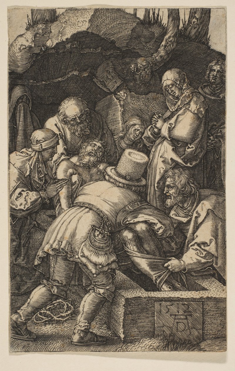 O sepultamento, de The Passion, 1512. de Albrecht Dürer
