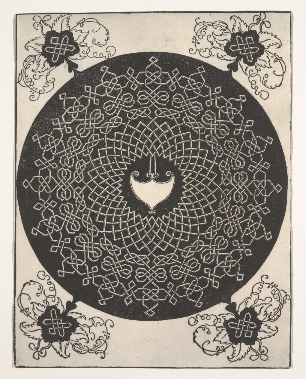 O primeiro nó (padrão entrelaçado com medalhão branco) de Albrecht Dürer