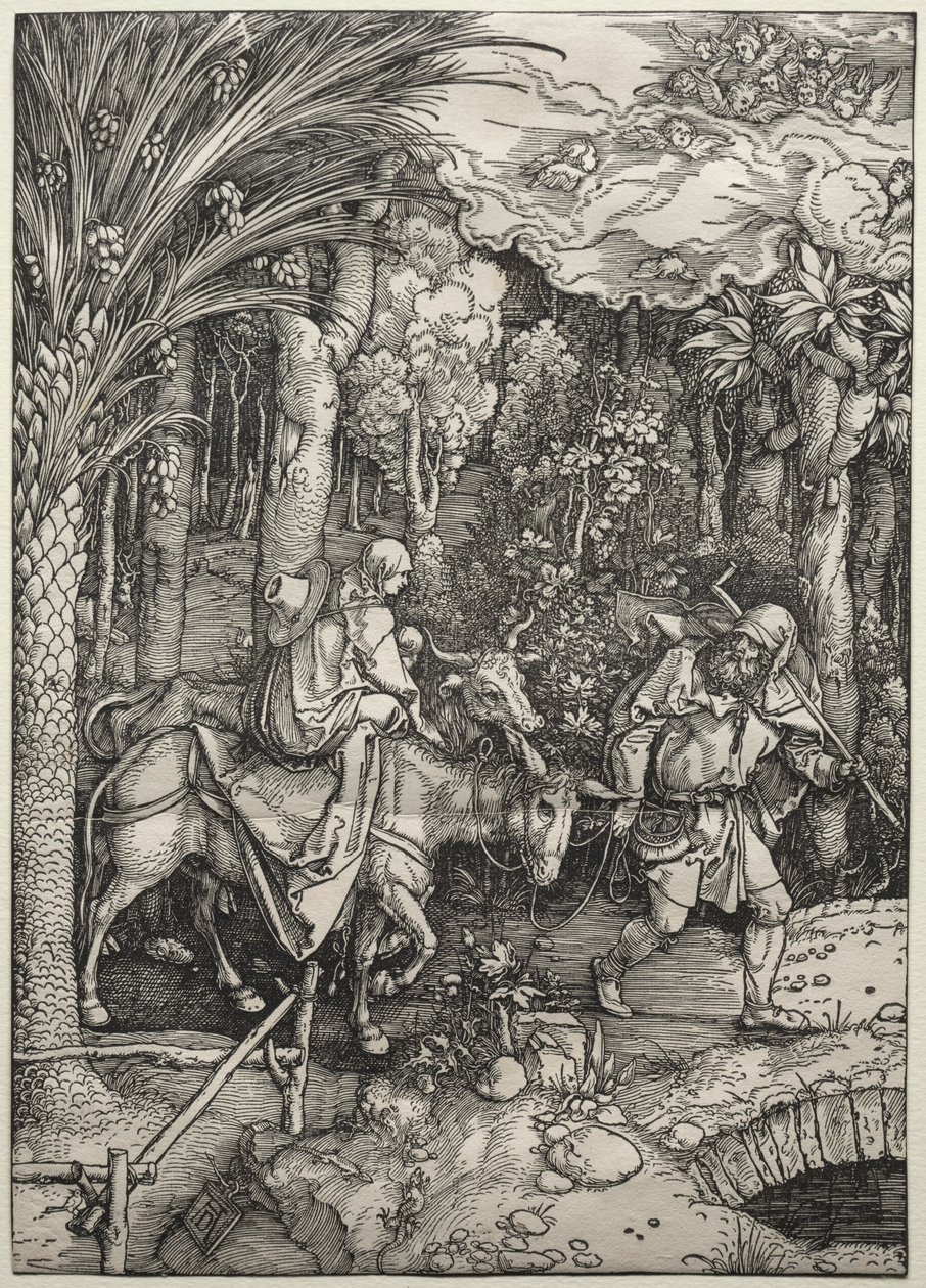 A fuga para o Egito, c. 1503-1505. de Albrecht Dürer