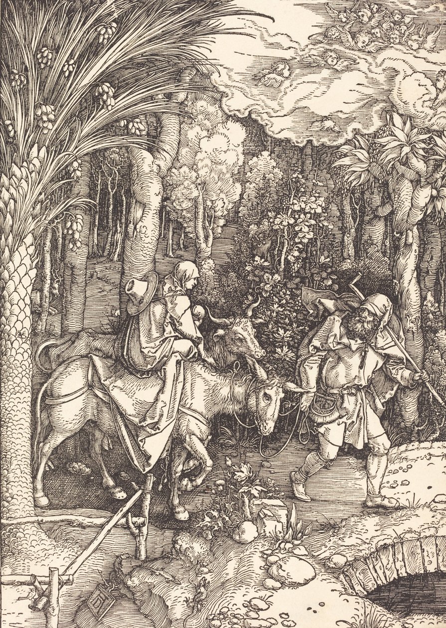 A Fuga para o Egito, c. 1504. de Albrecht Dürer