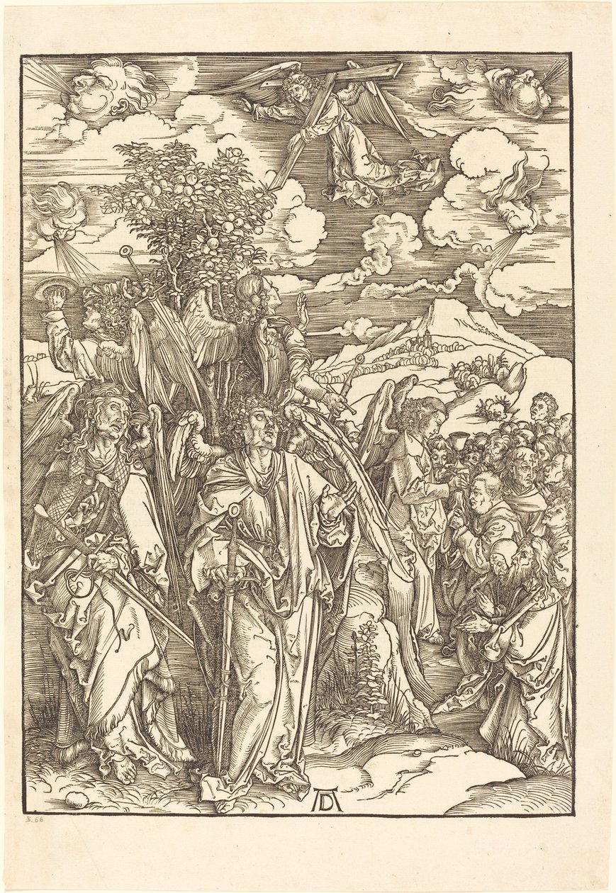 Os quatro anjos segurando os ventos de Albrecht Dürer