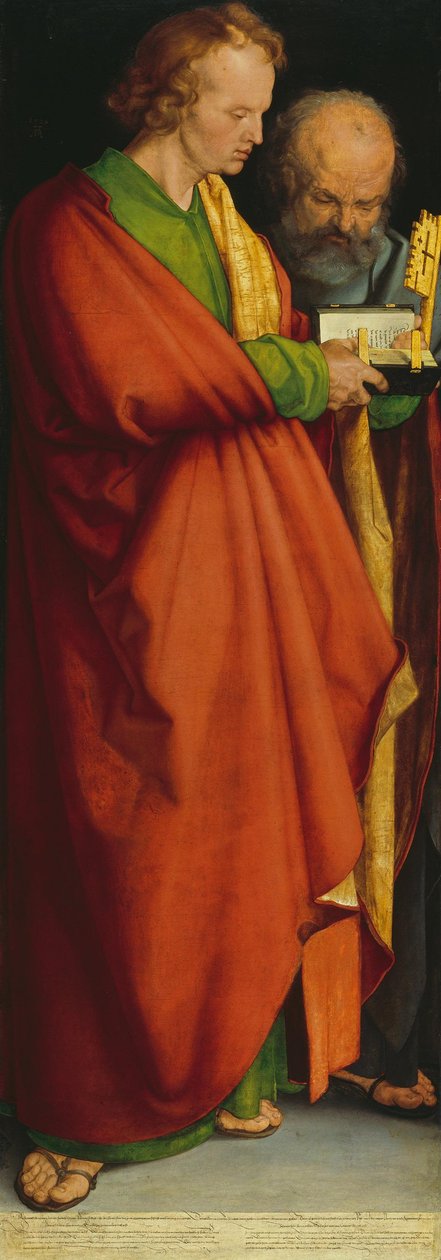 Os quatro apóstolos, São João e São Pedro de Albrecht Dürer