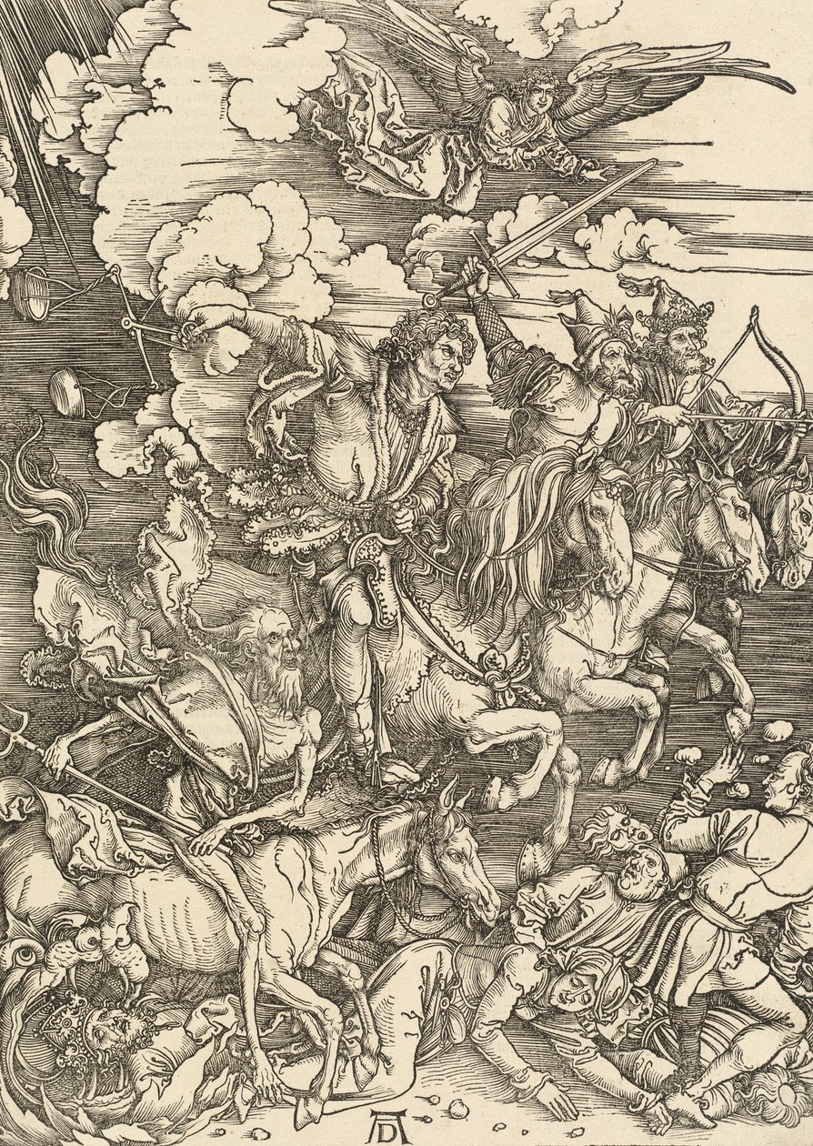 Os Quatro Cavaleiros, 1498. de Albrecht Dürer
