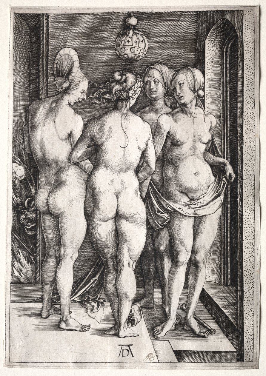 As Quatro Bruxas Quatro Mulheres Nuas, 1497. de Albrecht Dürer
