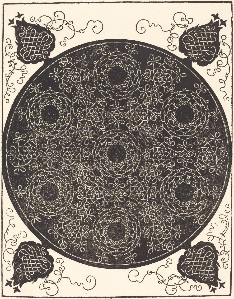 O Quarto Nó (combinando sete grupos circulares de nós com centros pretos) de Albrecht Dürer