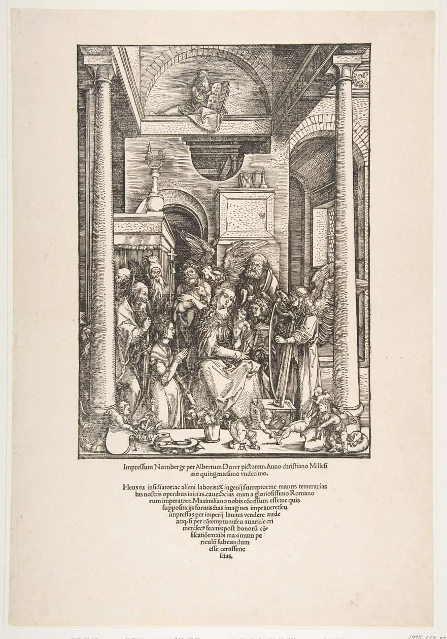 A Glorificação da Virgem, de A Vida da Virgem, Edição Latina, 1511, 1511. de Albrecht Dürer