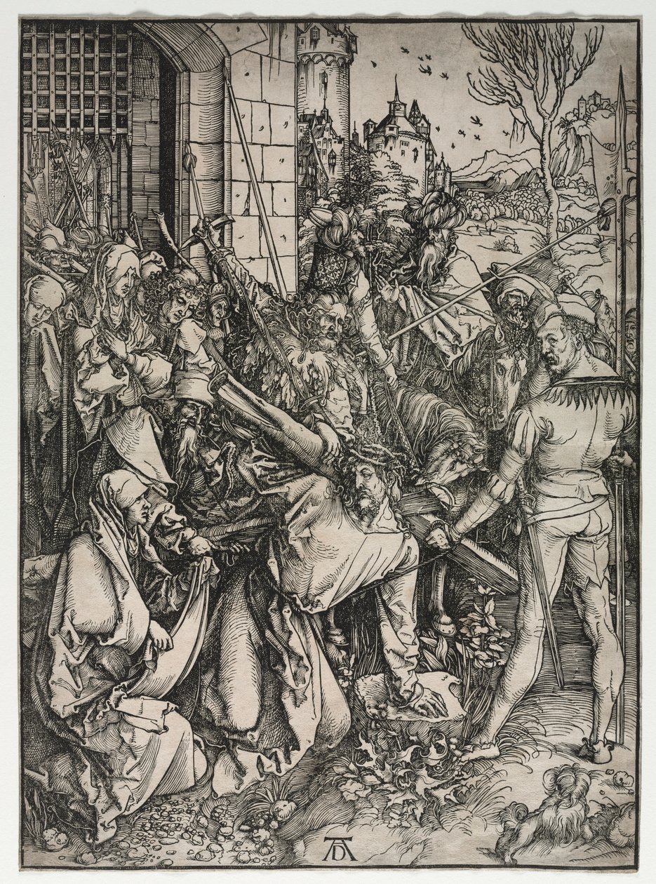 A grande paixão: Cristo carregando a cruz. de Albrecht Dürer