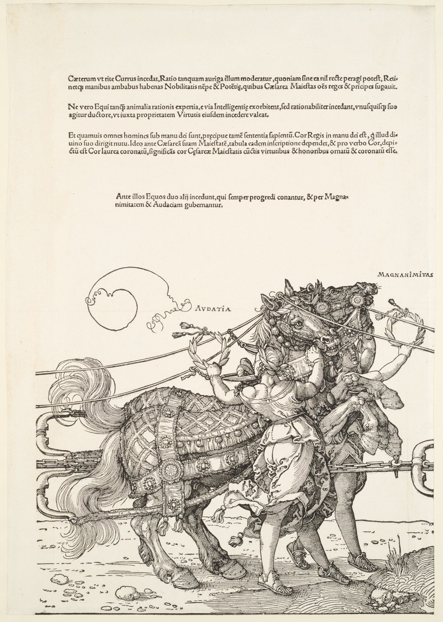O grande carro triunfal: Audatia e Magnanimitas de Albrecht Dürer
