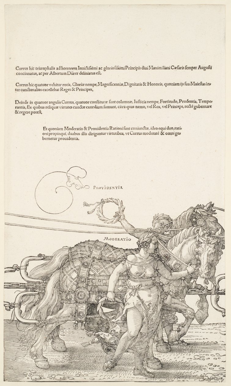 O grande carro triunfal: Providentia e Moderatio de Albrecht Dürer