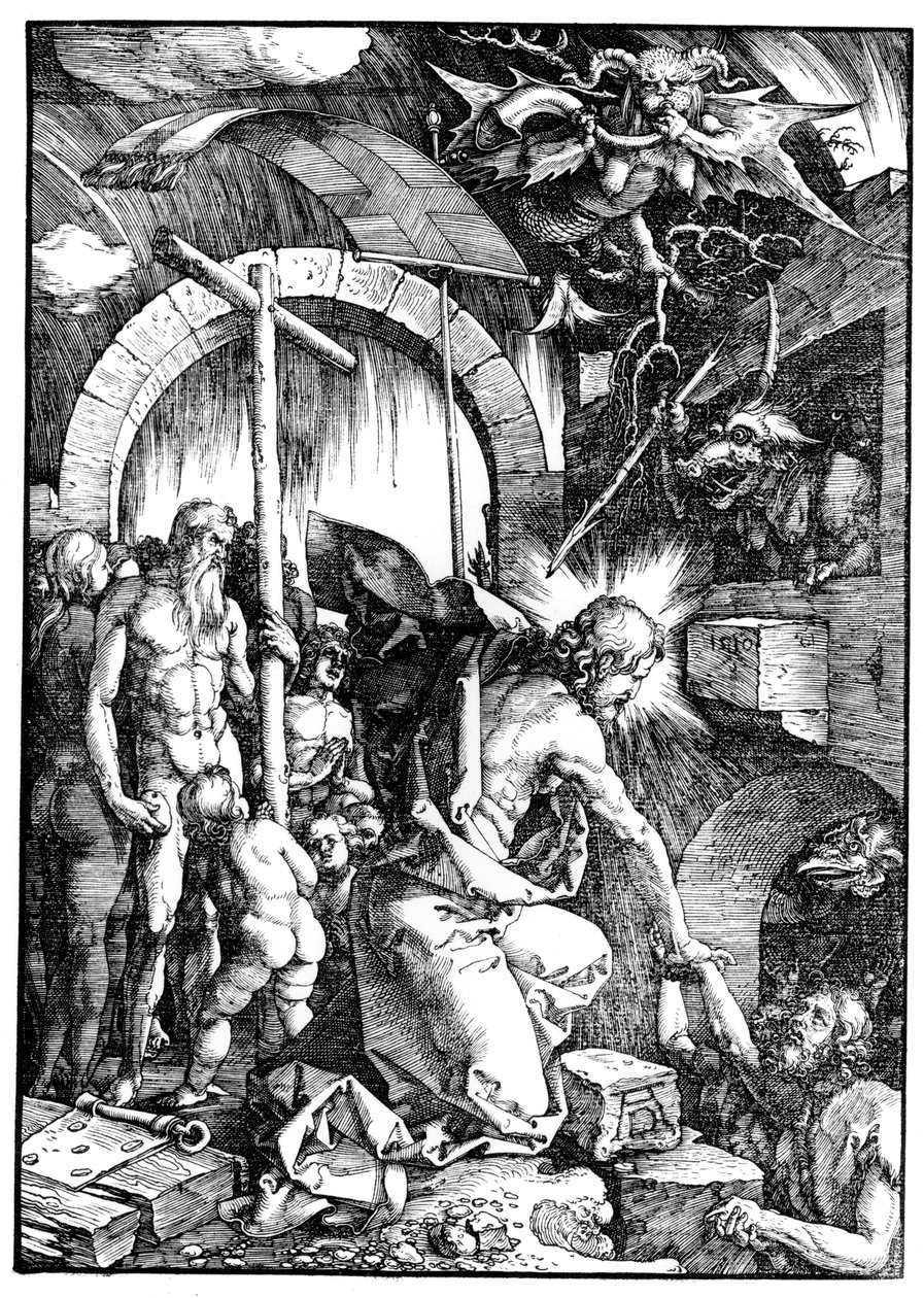 A angústia do inferno ou de Cristo no Limbo, de A grande paixão, 1510 de Albrecht Dürer