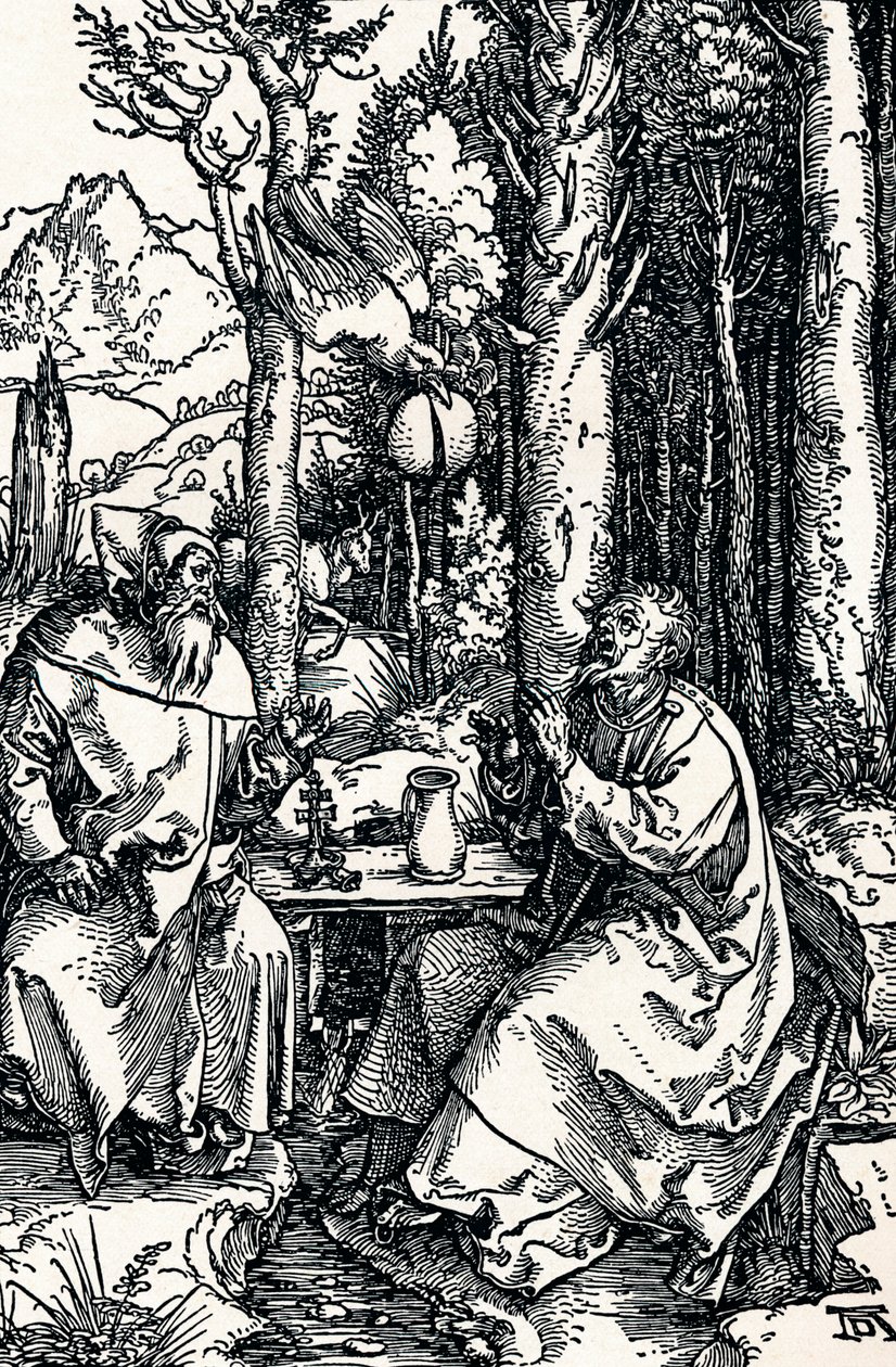 Os eremitas Santo Antônio e São Paulo, 1504 1906 de Albrecht Dürer