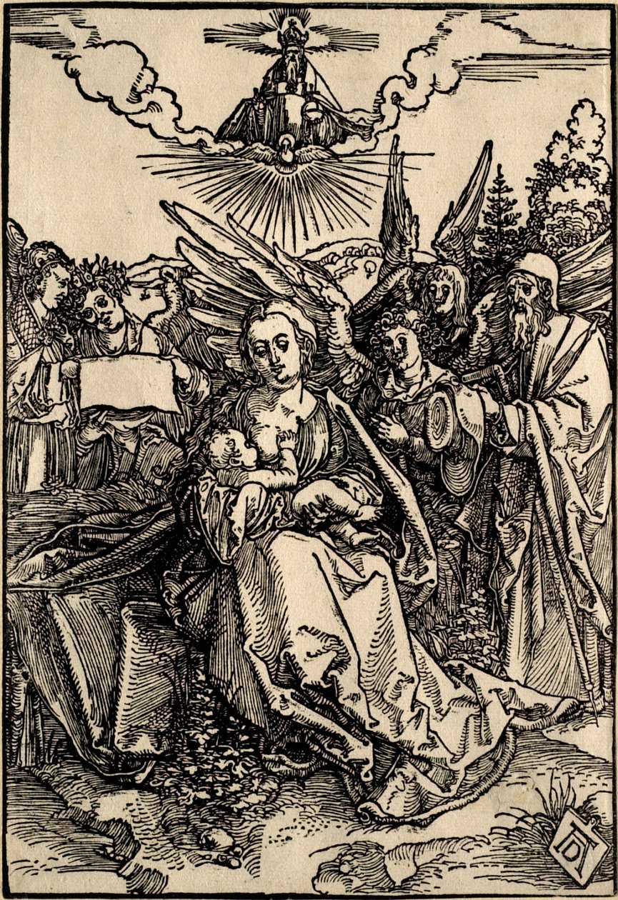 A Sagrada Família com cinco anjos de Albrecht Dürer