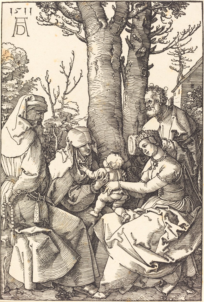 A Sagrada Família com Joachim e Anne debaixo de uma árvore de Albrecht Dürer