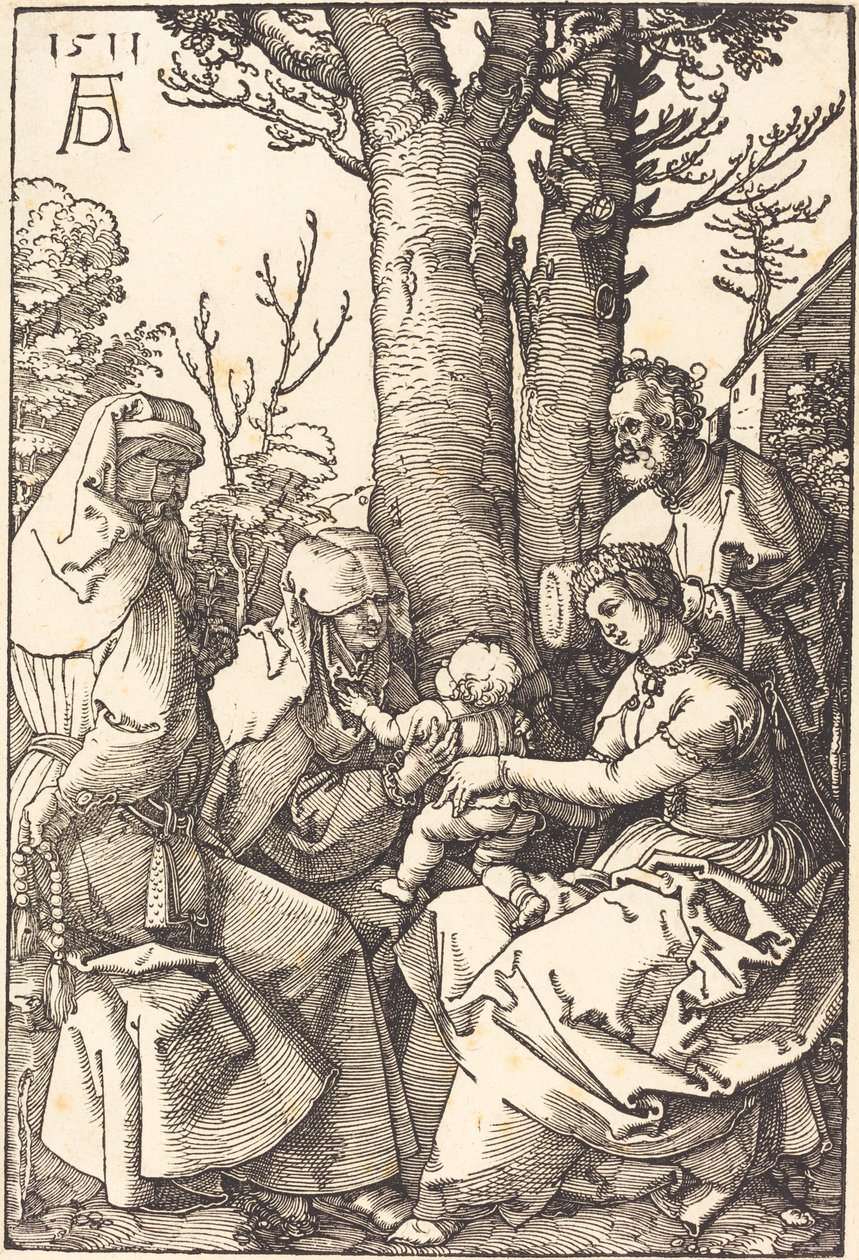 A Sagrada Família com Joachim e Anne debaixo de uma árvore de Albrecht Dürer