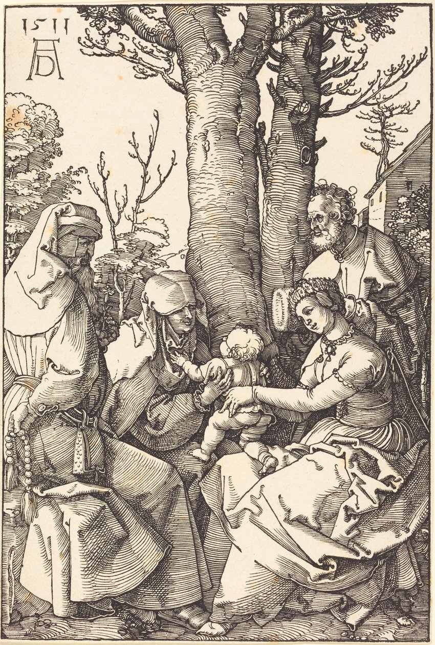 A Sagrada Família com Joaquim e Ana sob uma árvore de Albrecht Dürer