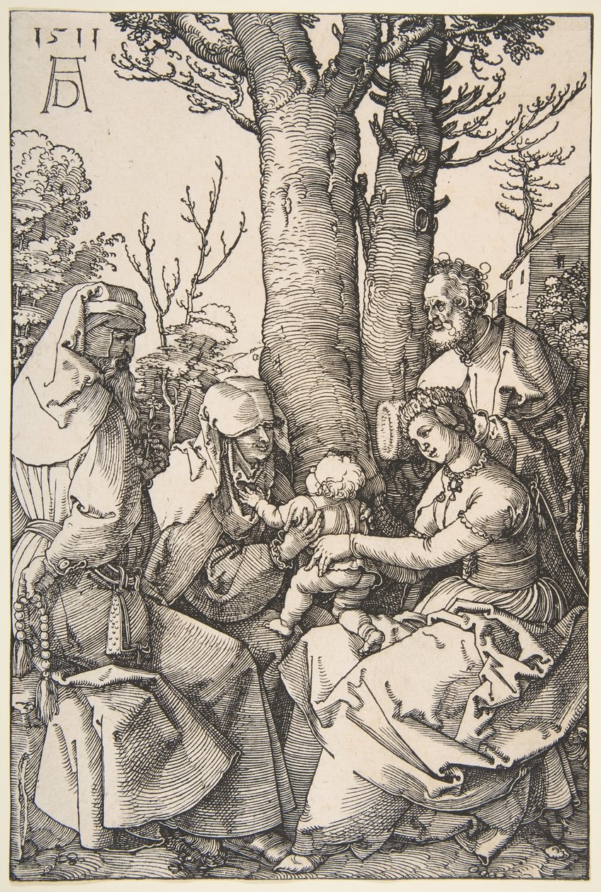A Sagrada Família com São Joaquim e Santa Ana, 1511. de Albrecht Dürer