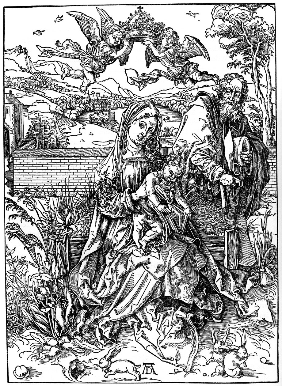 A Sagrada Família com as Três Lebres, 1497, 1936 de Albrecht Dürer
