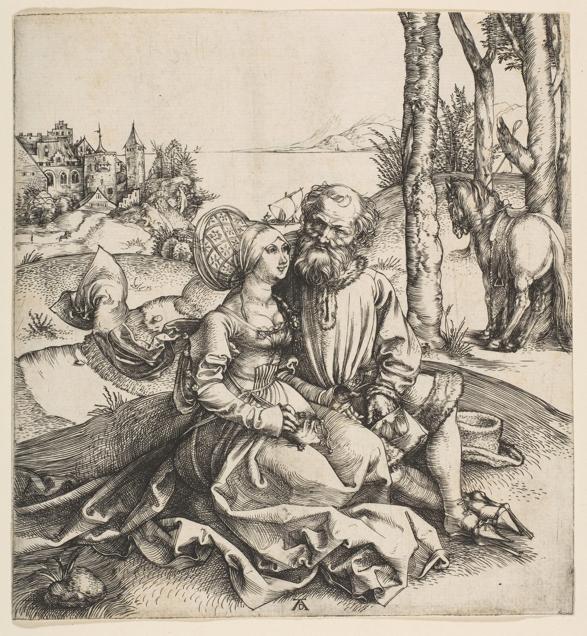 O casal mal sortido, c. 1495. de Albrecht Dürer