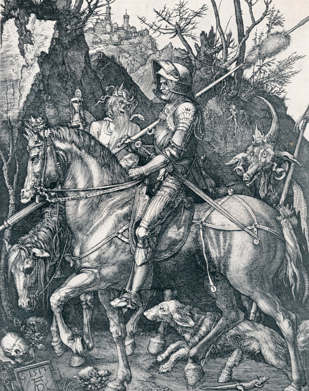 O Cavaleiro, Morte e o Diabo, 1513 1906 de Albrecht Dürer