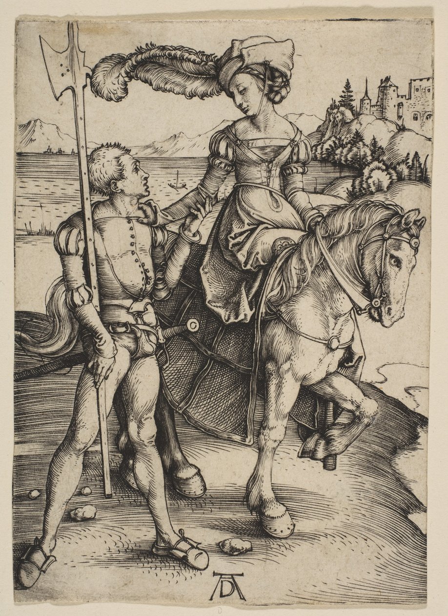 A dama a cavalo e o lansquenete de Albrecht Dürer