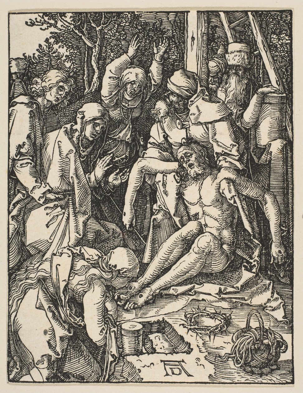 A Lamentação, de The Small Passion, ca. 1509 de Albrecht Dürer